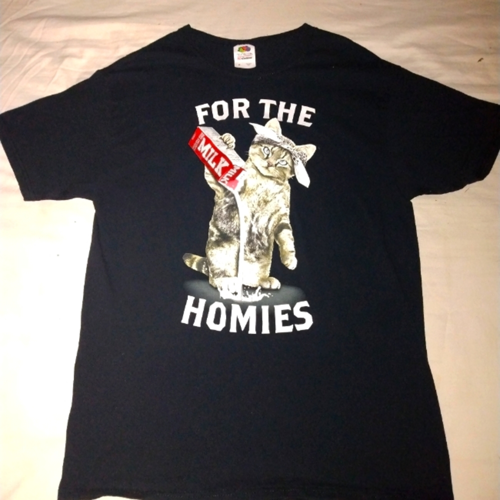 Milk For the Homies Black Tee - Sz Med Hanes T-shirt 🐄